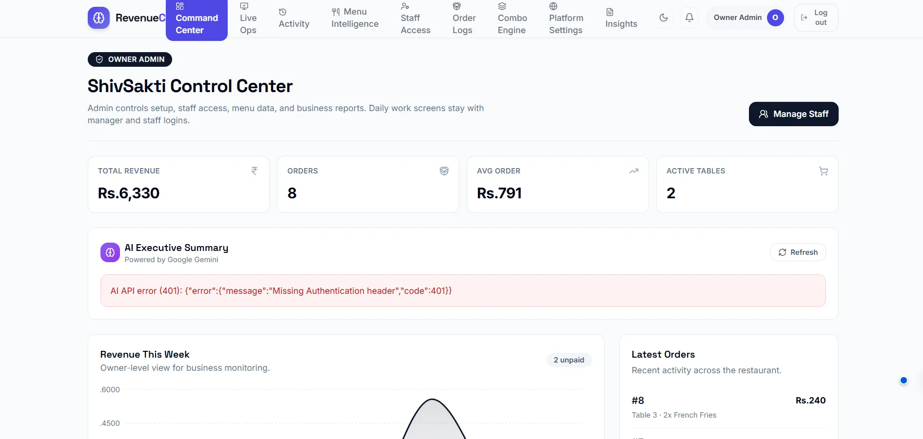 Owner Dashboard